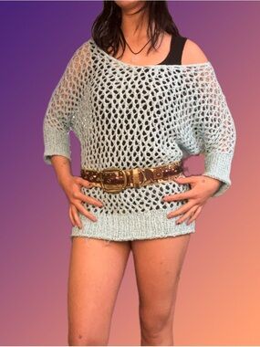 Aqua V-Neck Knit Sweater